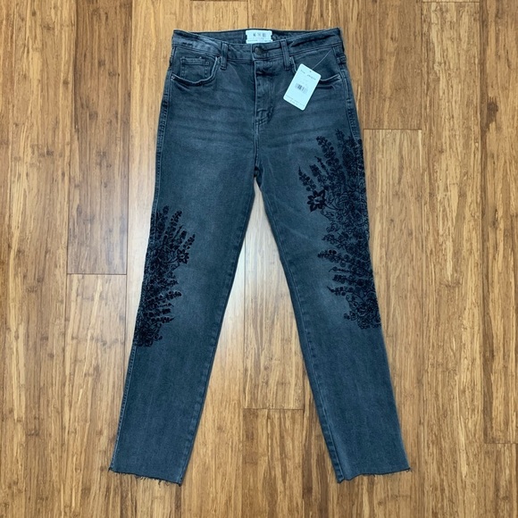 Free People Embroidered Girlfriend Jean 382-15 - Picture 1 of 6